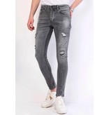 Local Fanatic Jeans Farbspritzer Herren Slim Fit - 1064 - Grau