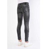 Local Fanatic Herren Jeans Farbspritzer Slim Fit - 1069 - Grau