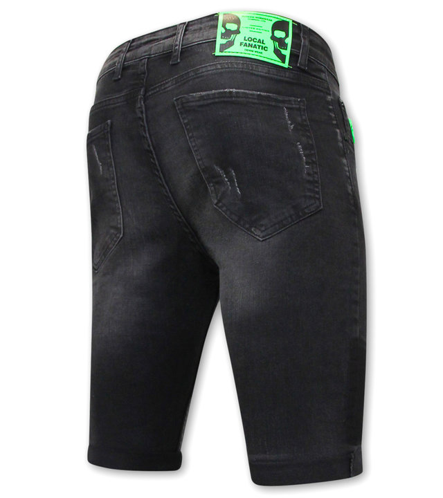Local Fanatic Shorts Herren Jeans  Slim Fit - 1029-SH - Schwarz