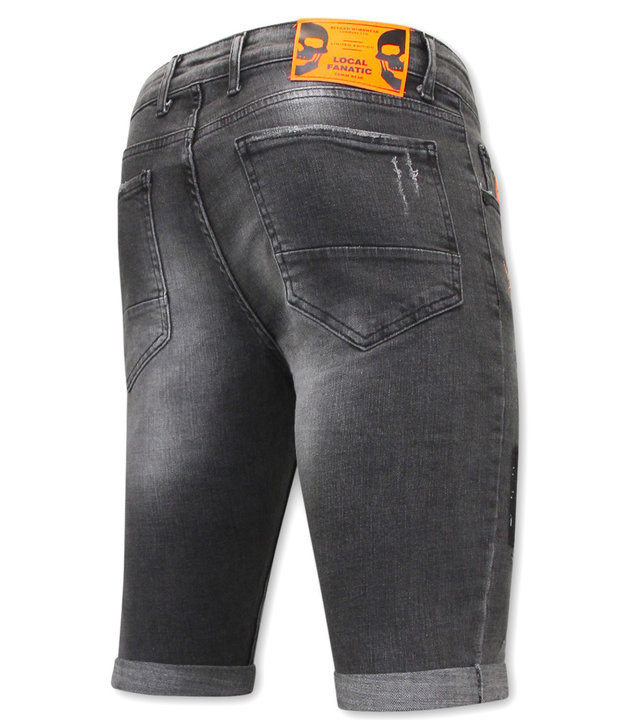 Local Fanatic Slim Fit Herren kurze jeans - 1034-SH - Grau