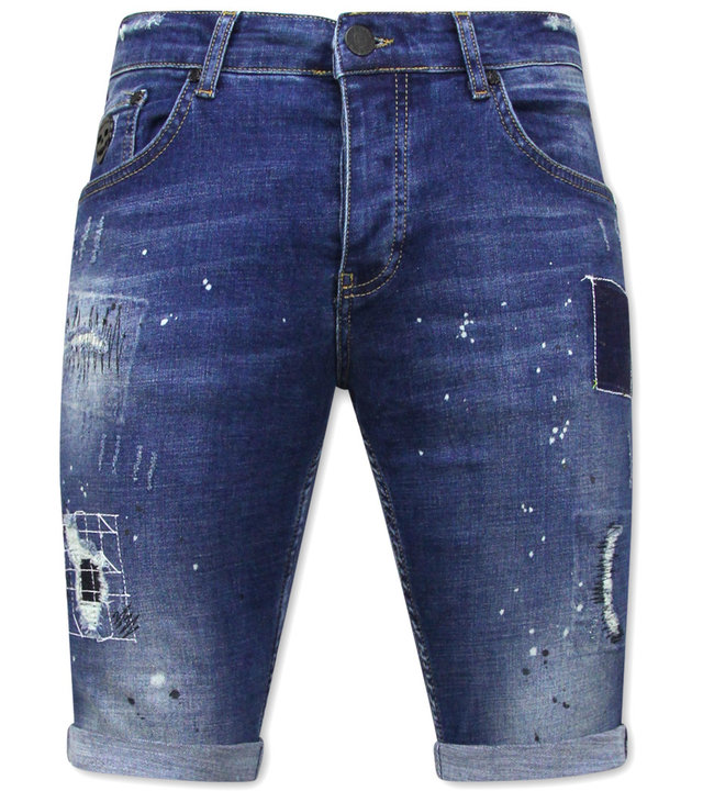 Local Fanatic Schlank Stretch Jeanshose Kurz - 1035-SH - Blau