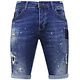 Schlank Stretch Jeanshose Kurz - 1035-SH - Blau