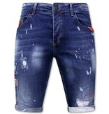 Local Fanatic Kurze Schlank Jeanshosen Für Männer - 1030-SH - Blau