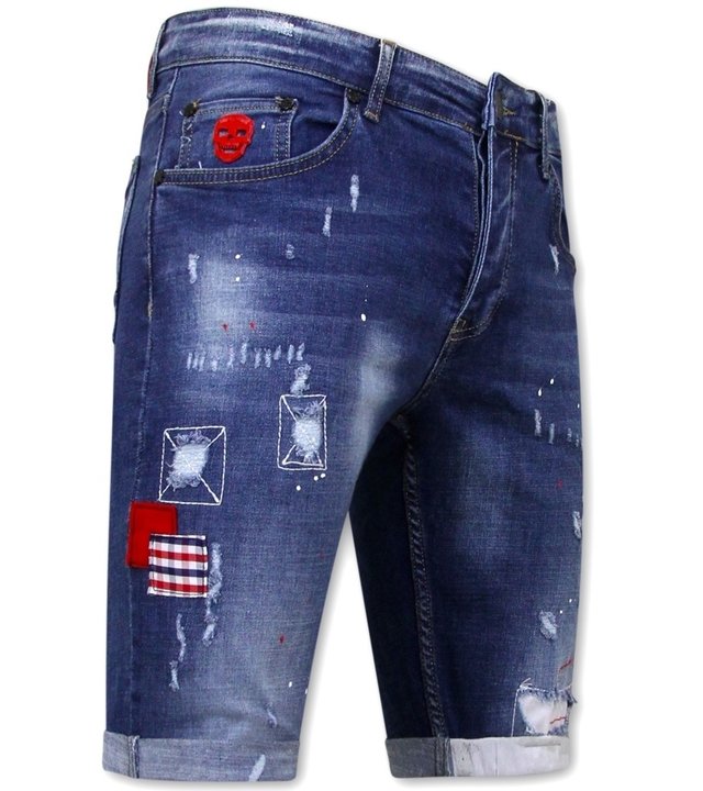 Local Fanatic Kurze Schlank Jeanshosen Für Männer - 1030-SH - Blau