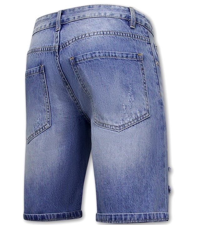 Enos Shorts Herren mit Löchern Denim - 9051 - Blau