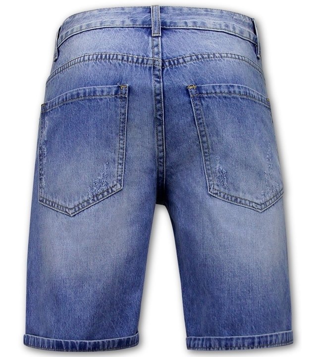 Enos Shorts Herren mit Löchern Denim - 9051 - Blau