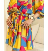 Msn-Collection Mittellanges Luxus-Damenkleid - 21324 - Gelb/Farbe