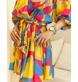 Msn-Collection Mittellanges Luxus-Damenkleid - 21324 - Gelb/Farbe Msn-Collection Mittellanges Luxus-Damenkleid - 21324 - Gelb/Farbe