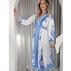 Langes Luxus-Damenkleid - 21405 - Weiß / Blau
