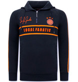 LF Amsterdam Herren Hoodie Mit Halbem Reißverschluss - 11-6515BO  - Blau/Orange
