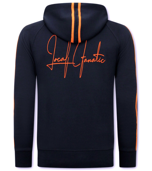 LF Amsterdam Herren Hoodie Mit Halbem Reißverschluss - 11-6515BO  - Blau/Orange