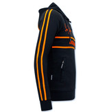 LF Amsterdam Herren Hoodie Mit Halbem Reißverschluss - 11-6515BO  - Blau/Orange