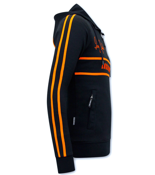 LF Amsterdam Herren Hoodie Mit Halbem Reißverschluss - 11-6515BO  - Blau/Orange