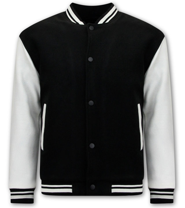 Enos Schlichte Baseballjacke - LK-7065 - Schwarz
