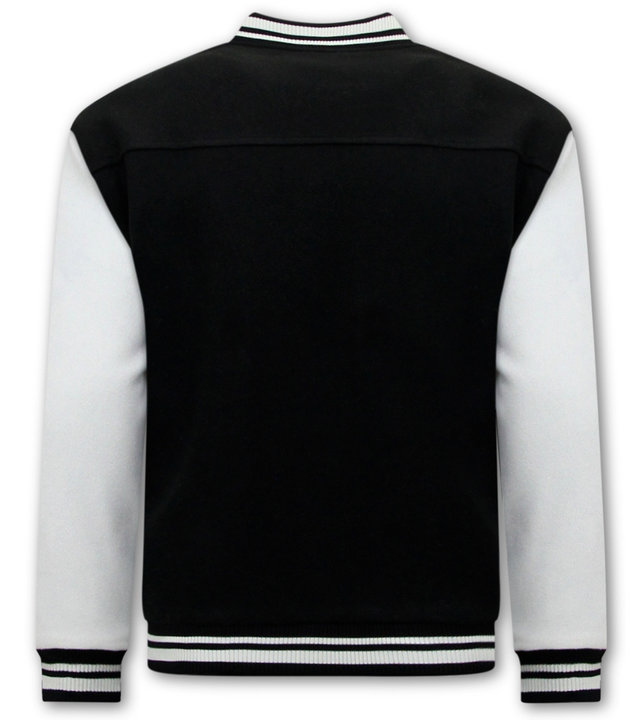 Enos Schlichte Baseballjacke - LK-7065 - Schwarz