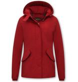 Matogla Taillierte Winterjacke Damen Kurze - Rot