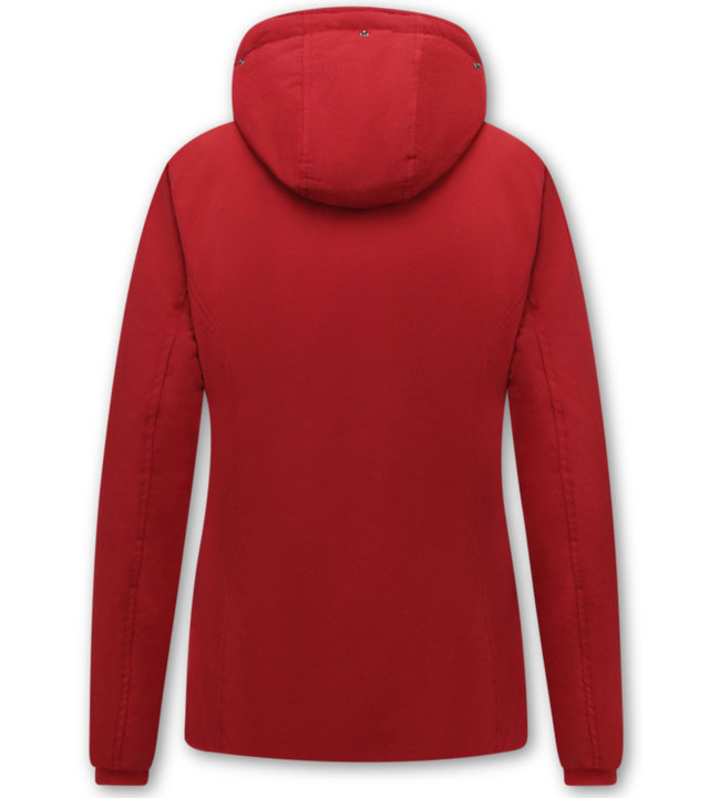 Matogla Taillierte Winterjacke Damen Kurze - Rot
