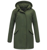 TheBrand Winterjacke Damen Lang Tailliert Grün TheBrand Winterjacke Damen Lang Tailliert Grün