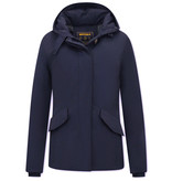 Matogla Taillierte Winterjacke Damen mit Kapuz - Blau