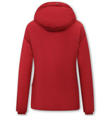 Matogla Winterjacke Damen Tailliert Kurz - Rot