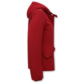 Matogla Winterjacke Damen Tailliert Kurz - Rot