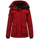 Kurze Winterjacke Damen Rot mit Kapuze