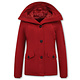 Winterjacke Damen Kurz mit Kapuze - Rot