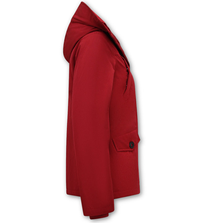 TheBrand Winterjacke Damen Kurz mit Kapuze - Rot