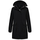Schwarze Lange Winterjacke Damen mit Kapuzen