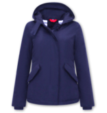 TheBrand Winter Jacken Damen Kurz mit Kapuzen -  Blau