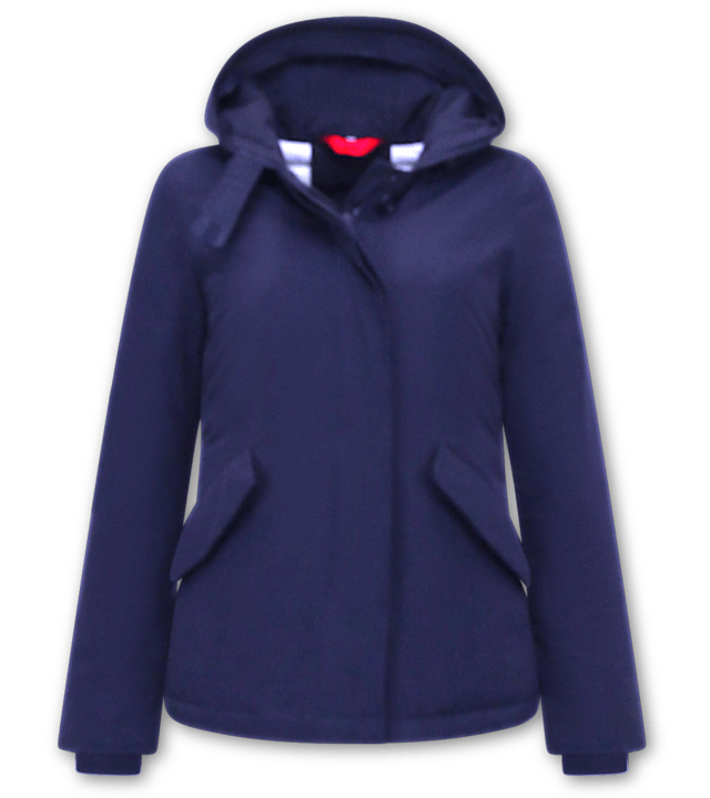 TheBrand Winter Jacken Damen Kurz mit Kapuzen -  Blau