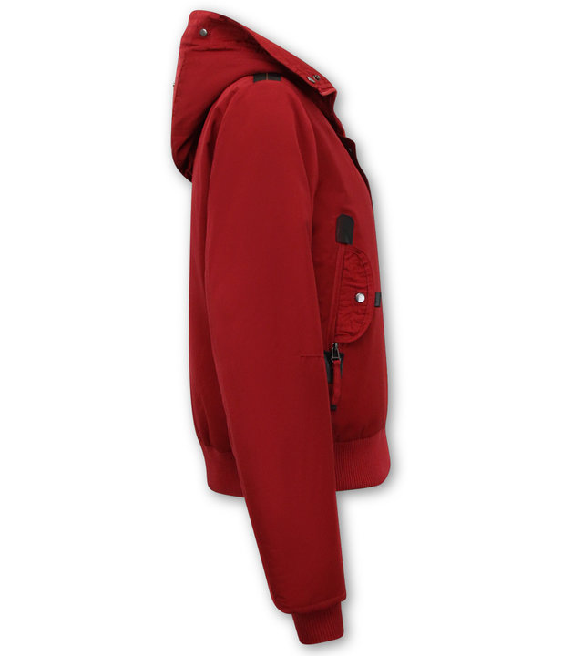 Gentile Bellini Kurze Winterjacke Damen mit Kapuzen -Rot