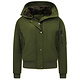 Kurze Damen Jacke mit Kapuzen - Grün