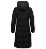 Matogla Winterjacke Lang Damen mit Kapuzen -  Schwarz