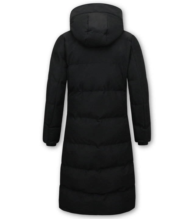 Matogla Winterjacke Lang Damen mit Kapuzen -  Schwarz