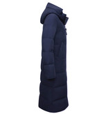 Matogla Lange Winterjacke Damen mit Kapuzen - Blau