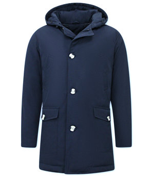 Enos Winterjacke Herren Blau mit Kapuze