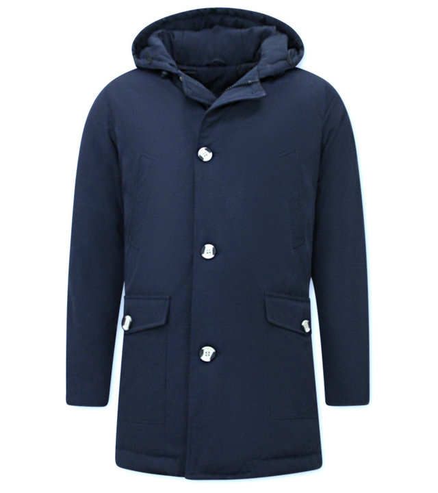 Enos Winterjacke Herren Blau mit Kapuze