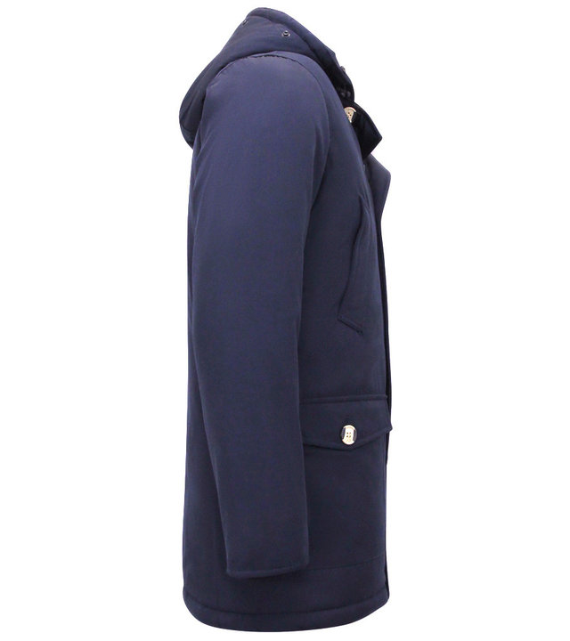 Enos Winterjacke Herren Blau mit Kapuze