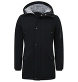 Enos Herren Winterjacke Schwarz Lang