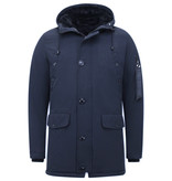 Enos Männer Winterjacke Lang Blau