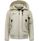 Just Key Kurze Herren Winterjacken Beige