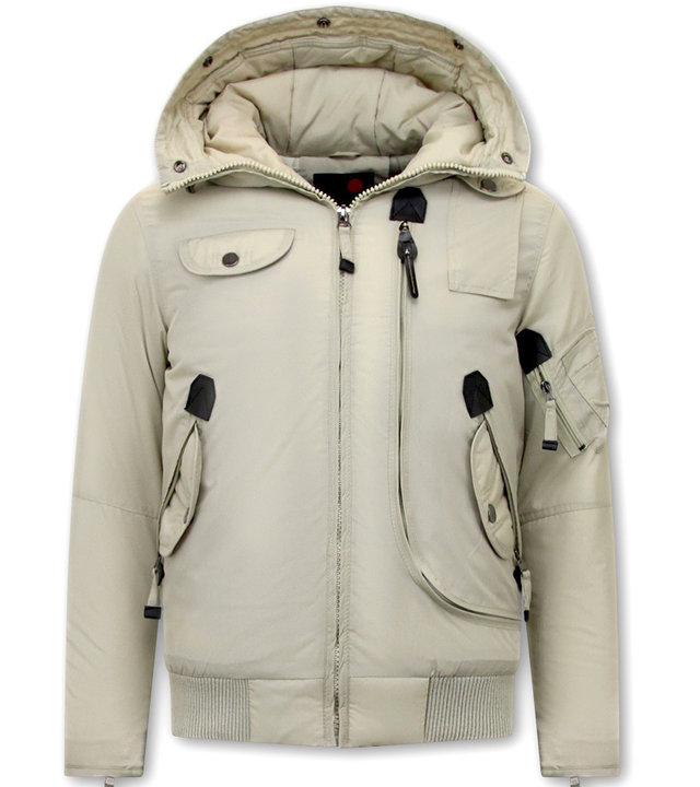 Just Key Kurze Herren Winterjacken Beige