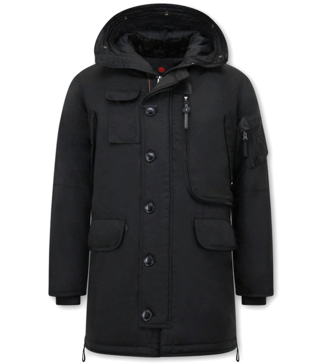 Just Key Winterjacke Schwarz Herren Parka