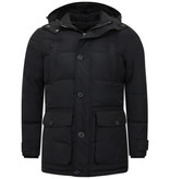 Enos Herren Jacke Lang Winter - Schwarz