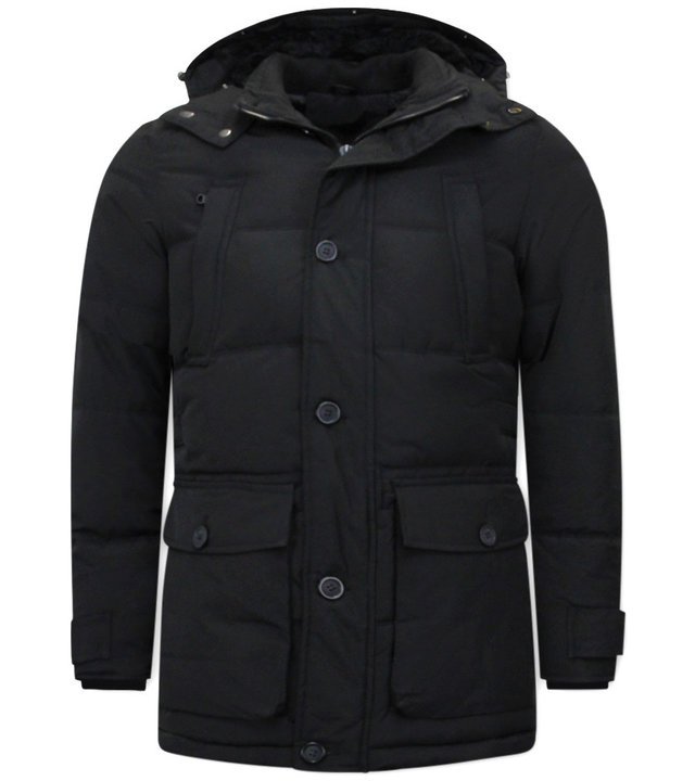 Enos Herren Jacke Lang Winter - Schwarz