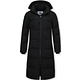 Lang Geschnittene Steppjacke Damen - 8606 - Schwarz
