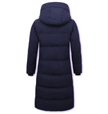 Matogla Lang Geschnittene Steppjacke Damen - 8606 - Blau