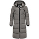 Lang Geschnittene Steppjacke Damen - 8606 - Grau