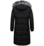 Matogla Winterparka Damen Mit Fell - 8606Z - Schwarz